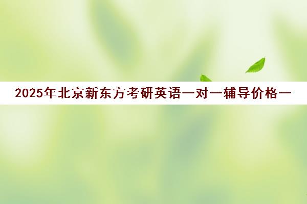 2025年北京新东方考研英语一对一辅导价格一览表怎么样